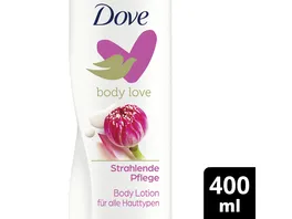 Dove Body Love Strahlende Pflege Body Lotion mit Reismilch Lotusbluetenduft 400 ml