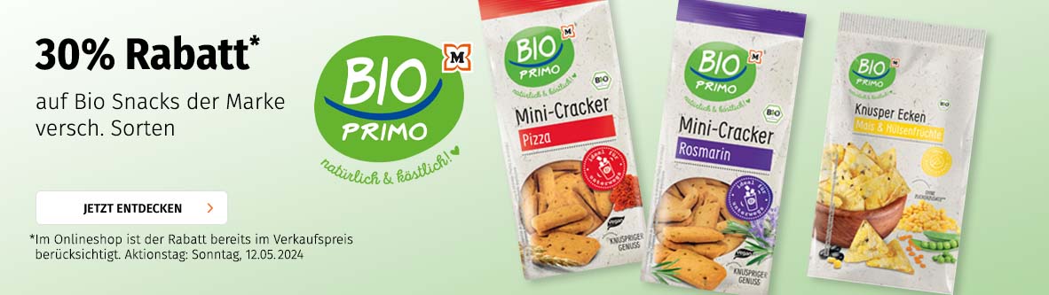30% Bio Primo Bio Snacks versch. Sorten