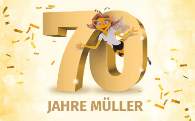 70 Jahre Müller und Angebote zum Jubeln