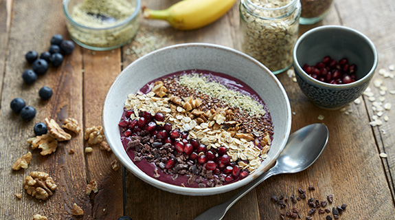 Heidelbeer-Bananen-Smoothie-Bowl