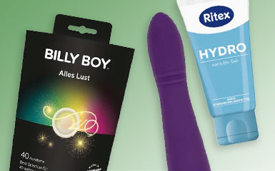 Sextoys, Gleitgel und Kondome bei Müller