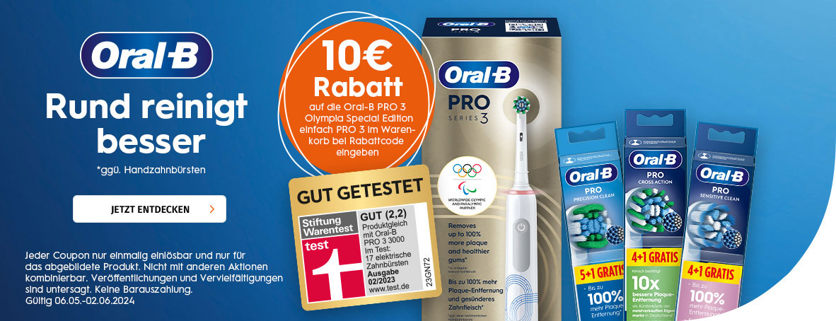 10€ Rabatt auf die Olympia Edition von Oral-B mit dem Code PRO 3