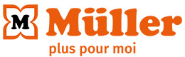 Logo (transveral) avec slogan : MÜLLER – plus pour moi