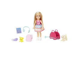 Barbie Spielzeug Chelsea Puppe und Accessoires Reiseset mit Huendchen