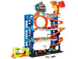 Hot Wheels Ultimative Garage Spielset mit 2 Die Cast Autos Spielzeugaufbewahrung fuer mehr als 50 Autos