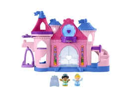 Disney Prinzessin Spielset fuer Kleinkinder von Little People Magische Lichter und Tanz Schloss mit 2 Figuren