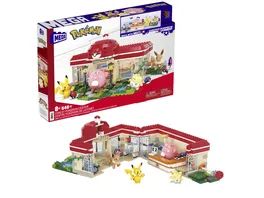 MEGA Pokemon Bauspielzeug Set Waldspass Pokemon Center 648 Teile mit 4 Actionfiguren