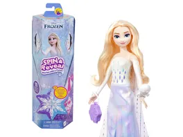 Disney Die Eiskoenigin Spin Reveal Elsa Modepuppe und Accessoires mit 11 Ueberraschungen