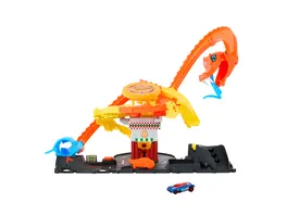 Hot Wheels City Pizza Kobra Angriff Spielset mit Spielzeugauto im Massstab 1 64