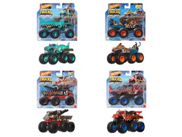 Hot Wheels Monster Trucks Big Rigs Die Cast Spielzeugtruck im Massstab 1 64 mit 6 Raedern Stile koennen abweichen