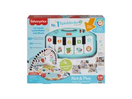 Fisher Price Kontrast Spieldecke fuer Babys Spielspass Piano Gym blau deutsche Version