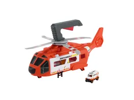 Matchbox Action Drivers Rettungshubschrauber 40 cm grosser Hubschrauber mit Die Cast Spielzeugrettungswagen im Massstab 1 64