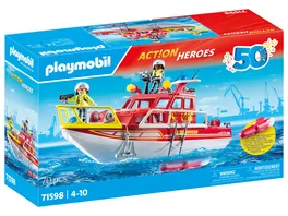 PLAYMOBIL 71598 ACTION HEROES Feuerloeschboot