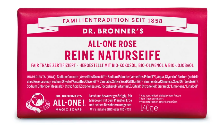 DR. BRONNER'S reine Naturseife Rose