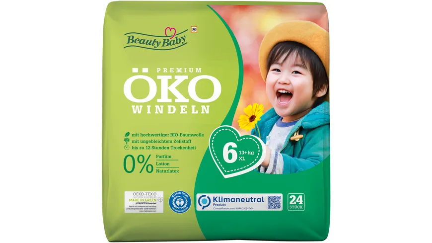 Beauty Baby Windeln Öko Gr.6 XL 13+kg