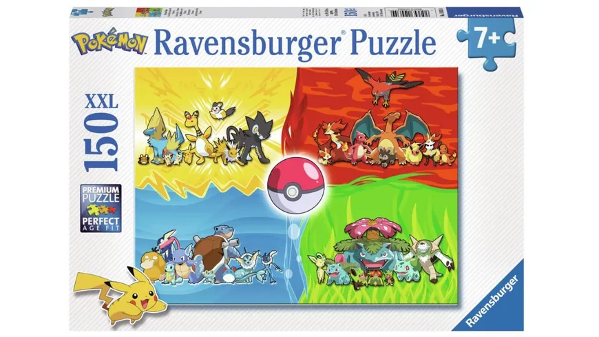 Ravensburger Puzzle - Pokémon Typen, 150 Teile XXL