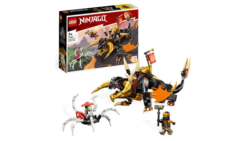 LEGO NINJAGO 71782 Coles Erddrache EVO, Drachen-Spielzeug mit Figuren
