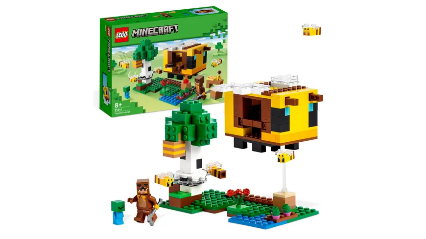 LEGO Minecraft 21241 Das Bienenhäuschen Set, Tier-Spielzeug