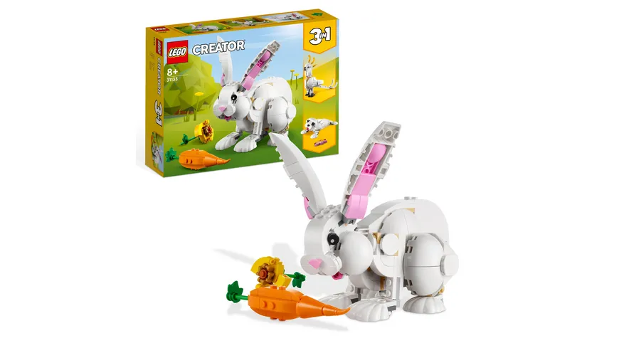 LEGO Creator 3in1 31133 Weißer Hase Tierspielzeug Konstruktionsspielzeug