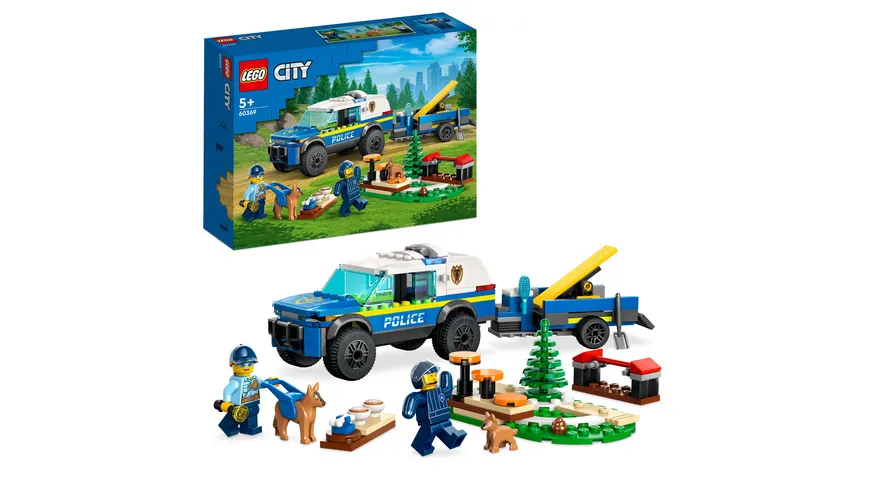 LEGO City 60369 Mobiles Polizeihunde-Training, Spielzeug-Auto