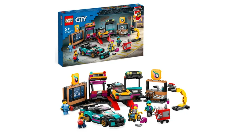 LEGO City 60389 Autowerkstatt Set, Spielzeugautos ab 6 Jahren