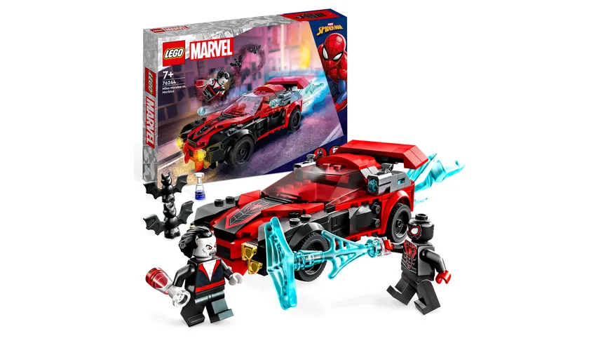 LEGO Marvel 76244 Miles Morales vs. Morbius, Spider-Man Spielzeugauto