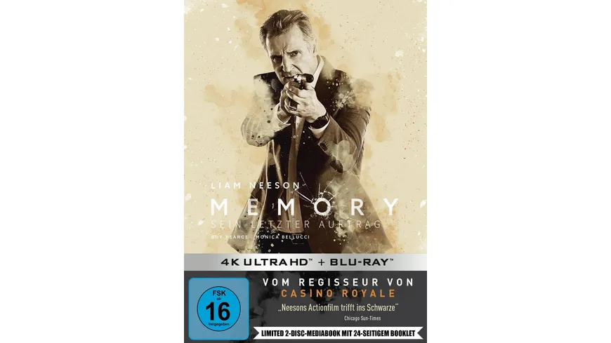 Memory - Sein letzter Auftrag LTD. - 4K UHD 2-Disc-Mediabook mit 24-seitigem Booklet  (4K Ultra HD) (+ Blu-ray)