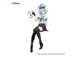 Re Zero Starting Life in Another World Noodle Stopper PVC Statue Rem Police Officer Cap with Dog Ears 14 cm